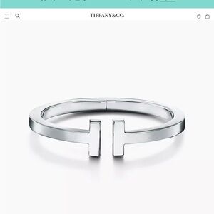 Tiffany & Co.  T sterling silver hinged bracelet